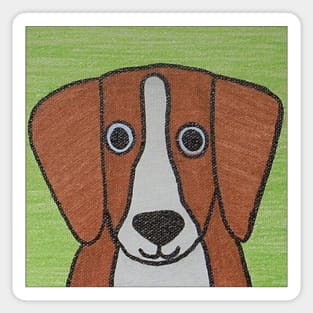 Whimsically Cute Beagle Portrait Sticker